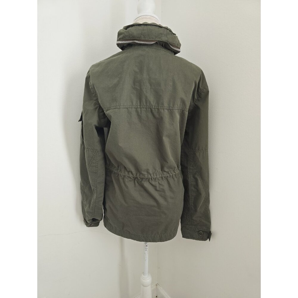 Alpha Industries Army Green Utility Jacket S Small Zip Up Hooded Military Cargo - Picture 5 of 12
